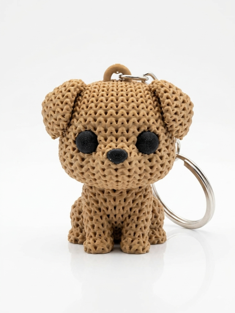 Llavero de Perrito textura tejido